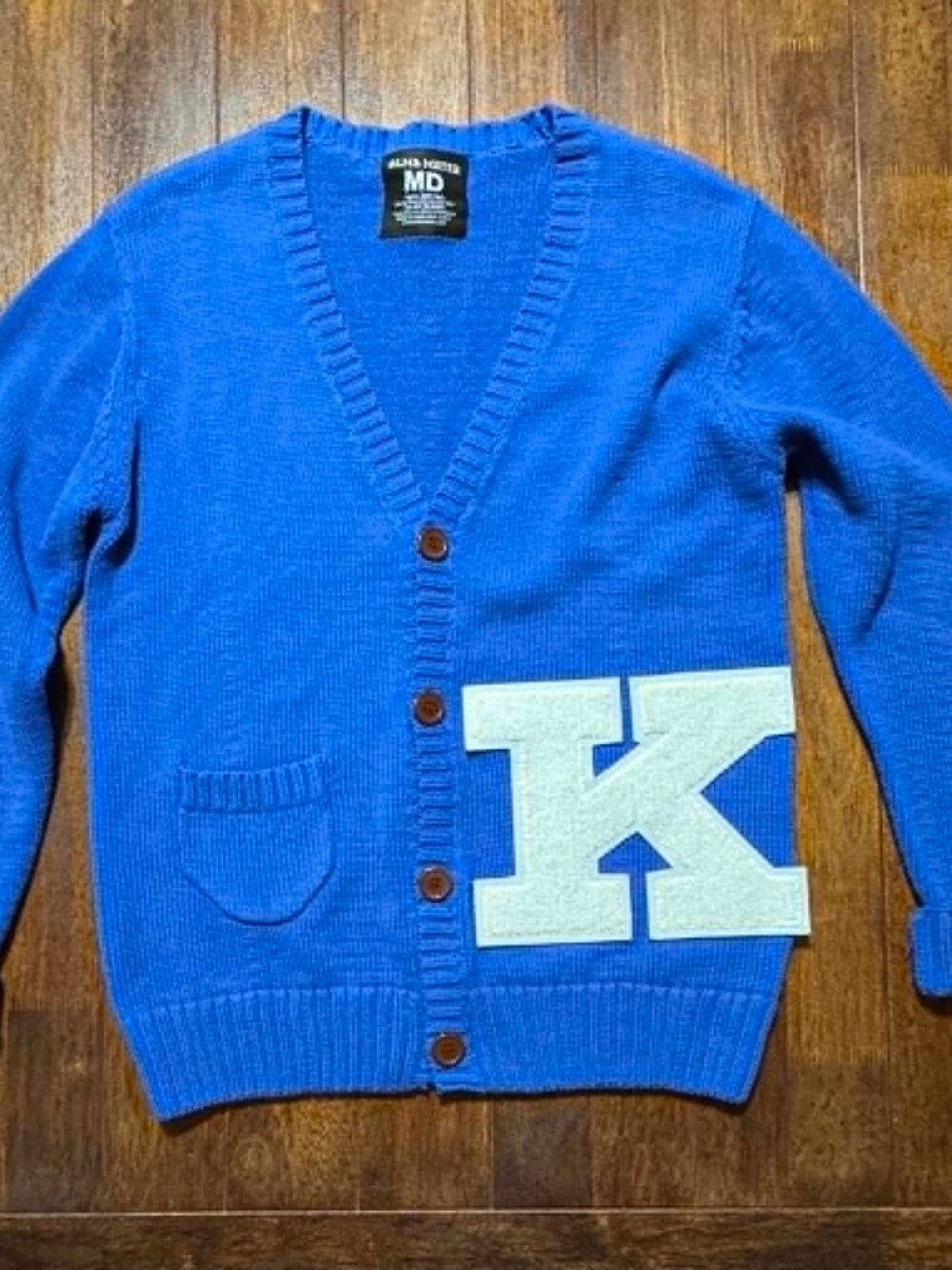Kentucky Wildcats Power K Cardigan Sweater Womens Medium Blue Varsity Letter